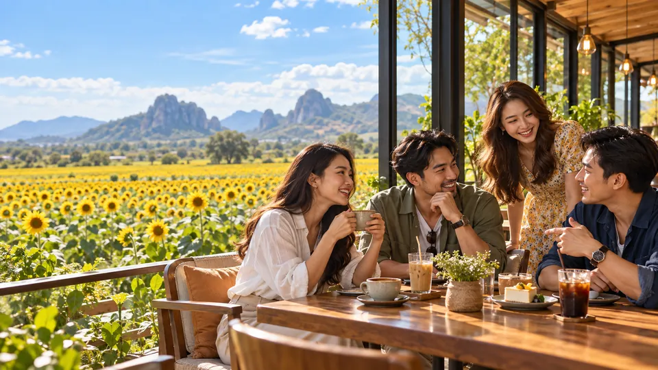 บรรยากาศงานเลี้ยงท่ามกลางโบราณสถานลพบุรีช่วง Golden Hour